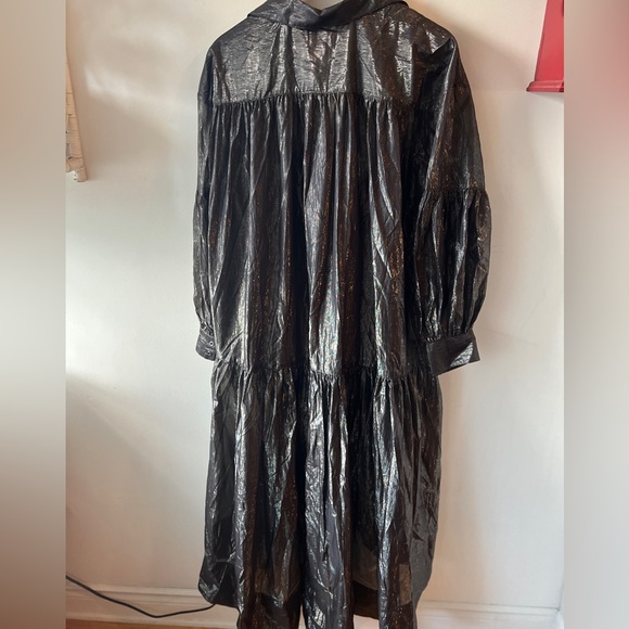 Pilcro Long-Sleeve V-Neck Metallic High-Low Dress SP NWT - Picture 3 of 5